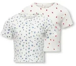 Kurzarmshirt KIDS ONLY "KOGBELLA LIFE SHT AOP S/S TOP JRS 2-PACK", M&auml;dchen, Gr.