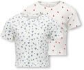Kurzarmshirt KIDS ONLY "KOGBELLA LIFE SHT AOP S/S TOP JRS 2-PACK", M&auml;dchen, Gr.