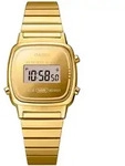 Chronograph CASIO VINTAGE, gold (goldfarben, gelbgoldfarben), Armbanduhren,...