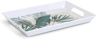 Zeller Present Tablett "Melamintablett "Palm leaves"" tropisches Motiv, Tragegriffe,