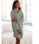 Pyjamaoberteil LASCANA, Damen, Gr. 40, schwarz-wei&szlig; (schwarz, wei&szlig;,...