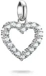Charm Herz THOMAS SABO "Charm Herz - Connect", silber (silberfarben, kristallwei&szlig;,