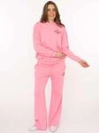 Sweathose ZWILLINGSHERZ "Feel Good Club", Damen, Gr. S/M, N-Gr, pink, Sweatware,