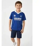 Poloshirt CONVERSE "CNVB BLEACHER SOCIETY NOVELTY", Jungen, Gr. 134/140, blau