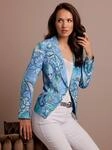 Jackenblazer CREATION L PREMIUM "Seiden-Blazer", Damen, Gr. 36, blau (himmelblau,