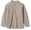 Kurzarmshirt WHEAT "WHEAT Shirt L/S Willum", Jungen, Gr. 98, blau check, 100%