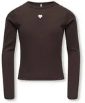 Langarmshirt KIDS ONLY "KOGELVA JUNE EMB L/S TEE JRS", M&auml;dchen, Gr. 158/164, coffee