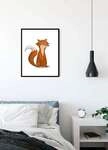 Komar Bild "Cute Animal Fox" Tiere 1 Stk. tlg. Wandbild zur Dekoration - ohne Rahmen