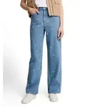 Weite Jeans TOM TAILOR DENIM, Damen, Gr. XXL, N-Gr, blau (blau wei&szlig;),...