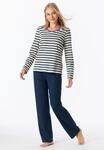 Schlafanzug SCHIESSER "Casual Essentials", Damen, Gr. 36, blau (114, wei&szlig;), Single