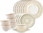 Geschirr-Set VILLEROY & BOCH "Kaffeeservice Ivoire 18er Set wei&szlig;-gold", bunt (wei&szlig;,