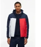 Outdoorjacke TOMMY JEANS, Herren, Gr. M, bunt (dunkelblau, multi), Web, Obermaterial: