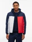 Outdoorjacke TOMMY JEANS, Herren, Gr. M, bunt (dunkelblau, multi), Web, Obermaterial: