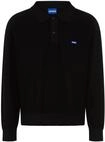 HUGO Strickpullover "San Patty" Polokragen, Knopfleiste, Regular Fit, reine Baumwolle