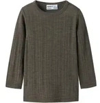 Langarmshirt NAME IT "NMMWANG WOOL NEEDLE LS TOP SOLID NOOS", Jungen, Gr. 92,...