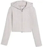 Sweatjacke PUMA "Essentials Slim Gerippter Hoodie M&auml;dchen", M&auml;dchen, Gr. 176, beige