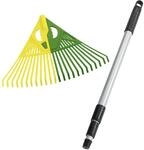 Maximex Rechen "Laubrechen 3in1" mit Teleskopstiel, extra breite...