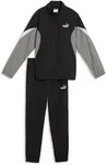 Jogginganzug PUMA "ESS BLOCK WOVEN SUIT B", M&auml;dchen, Gr. 176, schwarz (puma