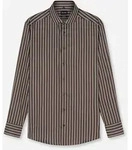 Langarmhemd OLYMP "Luxor", Herren, Gr. 42, N-Gr, schwarzbraun, Web,...
