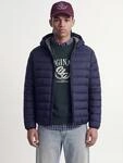 Steppjacke JACK & JONES "JJEBERG LIGHT DOWN PUFFER HOOD NOOS", Herren, Gr. L, blau