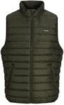 Steppweste JACK & JONES "JJELVIS LIGHT BODYWARMER COLLAR", Herren, Gr. L, gr&uuml;n