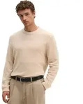 Strickpullover MARC O'POLO "aus weichem Schurwoll-Mix", Herren, Gr. M, beige (linen