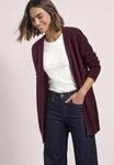 Cardigan STREET ONE, Damen, Gr. 34, rot (rustic rouge meliert), Web, 37% Baumwolle,