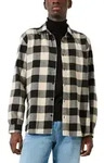 Langarmhemd QS, Herren, Gr. M, N-Gr, schwarz-wei&szlig; (beige anthra), Web, Obermaterial: