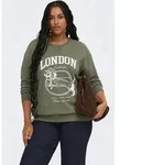 Sweatshirt ONLY CARMAKOMA "CARAMELIA LS O-NECK SWEAT JRS", Damen, Gr. M, gr&uuml;n
