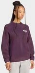 Kapuzensweatshirt ADIDAS ORIGINALS "ESS KNIT TIPPING CREW", Damen, Gr. XXL, lila