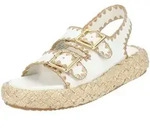 Keilsandalette STEVE MADDEN "STEVE MADDEN Sandalen Leder", Damen, Gr. 40, wei&szlig;,