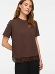 Vila Spitzenshirt "VINORA S/S LACE T-SHIRT - NOOS" Baumwollmischung, regular...
