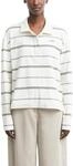 Langarm-Poloshirt COMMA, Damen, Gr. 40, wei&szlig; (whisper wei&szlig; stripe), Single Jersey,