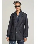 Jackenblazer G-STAR "Oversized Blazer", Damen, Gr. S, schwarz (raw denim),