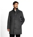 Wollmantel TOM TAILOR, Herren, Gr. XXL, grau (dunkelgrau), Web, Obermaterial:...