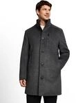 Wollmantel TOM TAILOR, Herren, Gr. XXL, grau (dunkelgrau), Web, Obermaterial: 66%