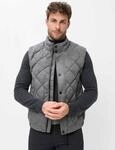 Steppweste BRAX "Style JACK", Herren, Gr. M, grau, Web, 100% Polyester, Westen