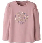 Langarmshirt NAME IT "NMFOCEATU LS TOP BOX", M&auml;dchen, Gr. 92, rosa (lilas),...