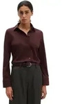 Langarmbluse MARC O'POLO "aus Single Jersey mit Paper-Finish", Damen, Gr. XXL, braun