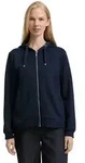Kapuzensweatjacke TOM TAILOR "Regular", Damen, Gr. XS, wei&szlig; (sky captain),