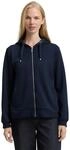 Kapuzensweatjacke TOM TAILOR "Regular", Damen, Gr. XS, wei&szlig; (sky captain),