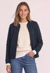 Kurzjacke STREET ONE, Damen, Gr. 34, blau (schwarzest blau), Web, 74% Baumwolle, 24%