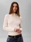 Calvin Klein Rollkragenpullover "WOVEN LABEL T-NECK SWEATER" Regular fit mit