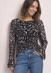 Rundhalsshirt STREET ONE, Damen, Gr. 34, schwarz, Mesh, Obermaterial: 95% Polyester,