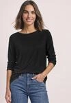 Langarmshirt STREET ONE, Damen, Gr. 34, schwarz, Web, 50% Baumwolle, 50% Modal,
