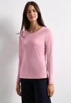 Langarmshirt STREET ONE, Damen, Gr. 34, rosa (schwarz coffee, vintage blush), Web,