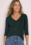Langarmshirt STREET ONE, Damen, Gr. 34, gr&uuml;n (stormy gr&uuml;n), Web, Oberstoff: 50%