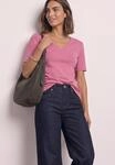 T-Shirt STREET ONE "Style Ada", Damen, Gr. 34, pink (warm blush), Jersey,