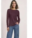 Langarmshirt STREET ONE, Damen, Gr. 40, braun (rustic rouge), Web, 50%...