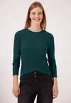 Langarmshirt STREET ONE STUDIO, Damen, Gr. 34, gr&uuml;n (mossed gr&uuml;n), Web, 48%